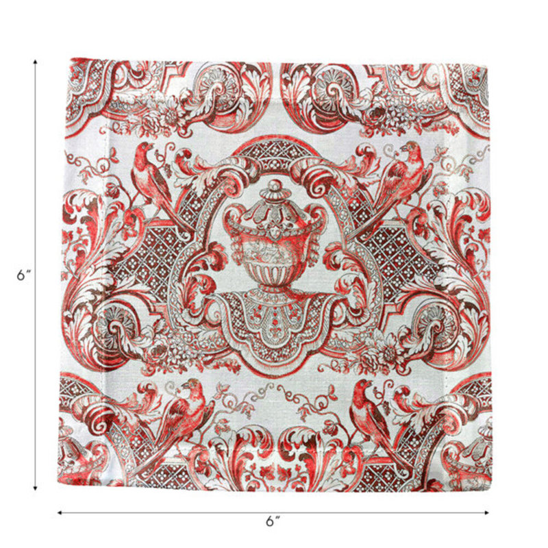 Cotton Blend Square Napkins, Red
