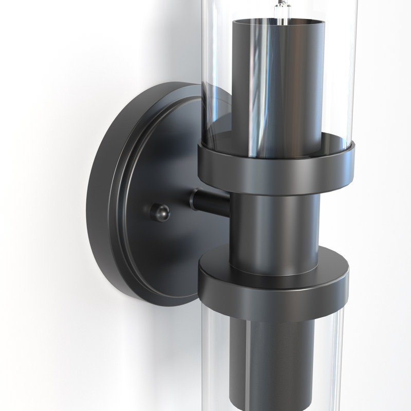 2-Head Barbell Cylindrical Wall Lamp, Matte Black