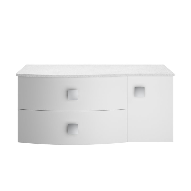 Sarenna 100cm Single Bathroom Vanity Base Only, Moon White
