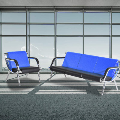 1 chaise simple et 3 sièges en tandem, banc de réception en forme de coussin en polyuréthane orange