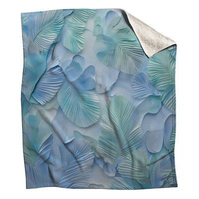 Couvertures à feuilles texturées bleues et vertes