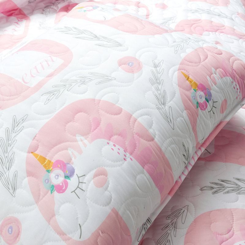 4 - Piece Quilt Set, Twin Quilt + 2 Standard Shams + 1 Throw Pillow