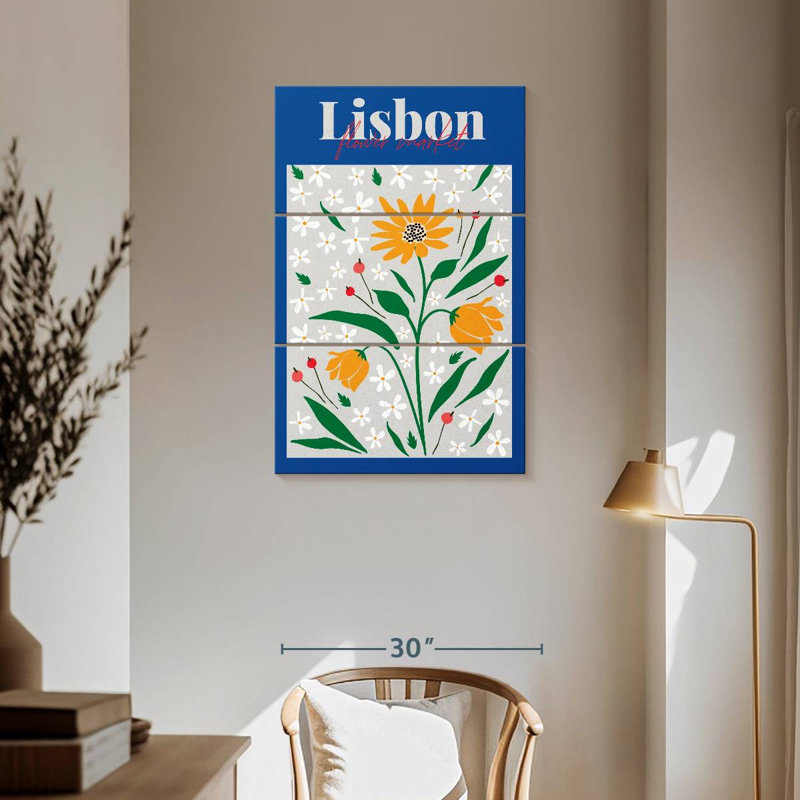 Affiche du marché aux fleurs Harnek Lisbon, H 57 po x l 36 po