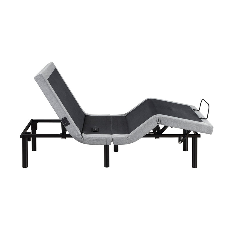 Structure de lit simple de taille simple de luxe XL Positions réglables Massage à puissance zéro gravité Ports de charge à lumière légère Revêtement en métal robuste 1pc