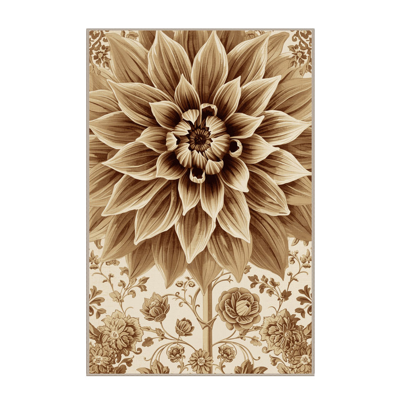 Tapis beige traditionnel lavable à la machine Paesyn Dahlia, 2 x 5