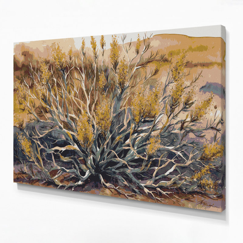 «Southwestern Plants Creosote Bush 156», art mural sur toile beige