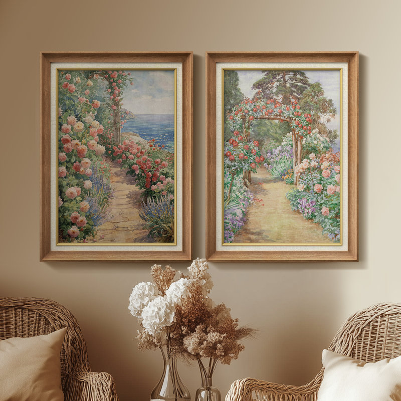 Ensemble de 2 œuvres d'art encadrées de qualité supérieure sur toile de qualité supérieure avec cadre de 26 po x 36 po