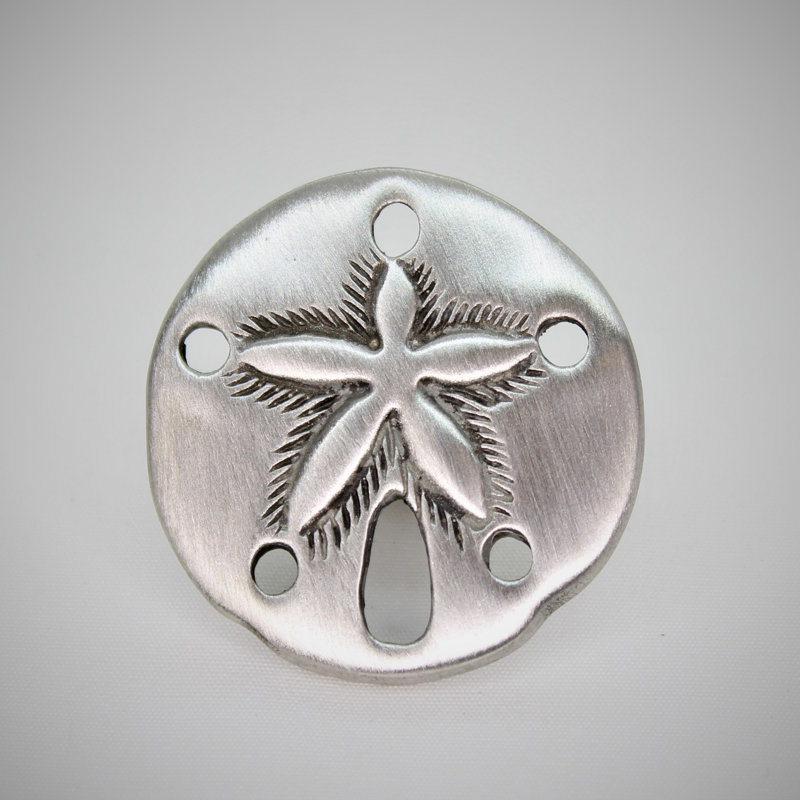 1 1/2" Sand Dollar Small Knob, Brushed Nickel, 1.75" L x 1.75" W, 1