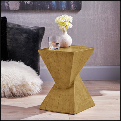 Table d'appoint moderne TESS - Table de bout élégante en forme de sablier, détails peints à la main pour le salon, la chambre à coucher ou le bureau