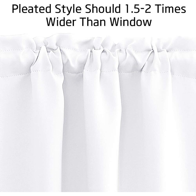 Polyester Blackout Rod Pocket Valance, Pure White, 29" W x 30" L