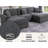 Upholstered 5 Seat U Shaped Sleeper Cloud Couch & Reversible Ottomans-458795452