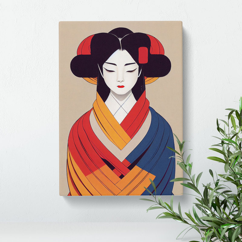 Symmetrical Geisha No.4 - Wrapped Canvas, 76cm H x 50cm W x 3cm D