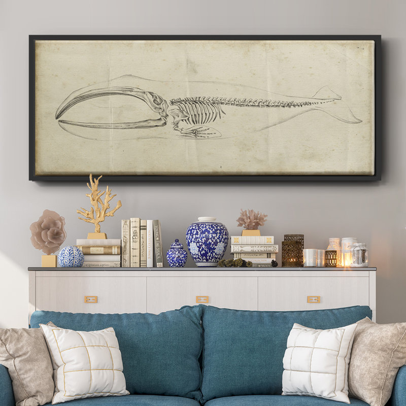 Whale Study I - Toile encadrée, H 12 po x l 30 po