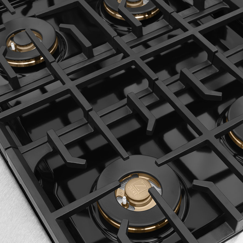 ZLINE Autograph Edition 30 in. Paramount Gas Rangetop with 4 Burner DuoPro Cooktop in Stainless Steel and Champagne Bronze Accents