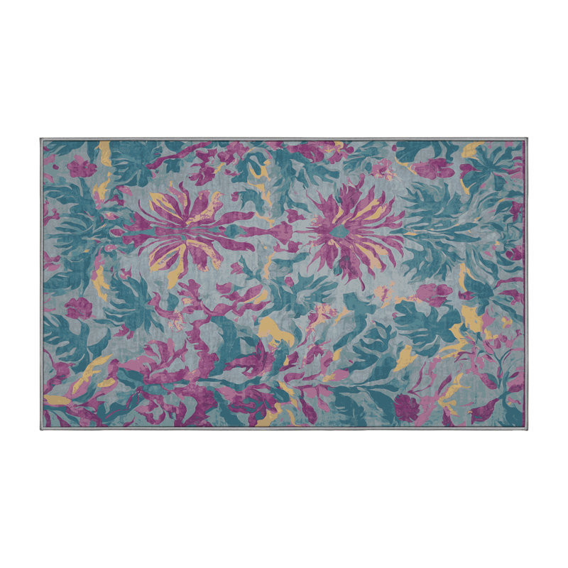 Tapis gris lavable à la machine, Rectangle 8 pi x 12 pi