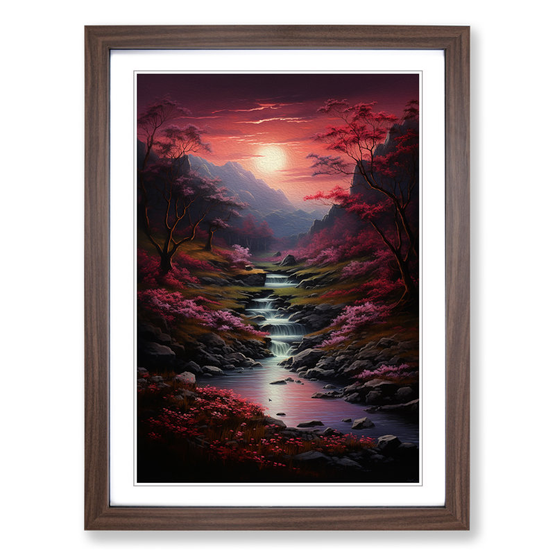 Landscape Tachisme - Framed Print, Walnut, 64cm H x 46cm W x 2cm D