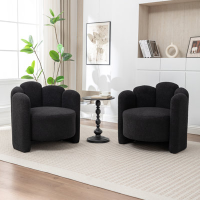 Sherpa Upholstered Barrel Chair