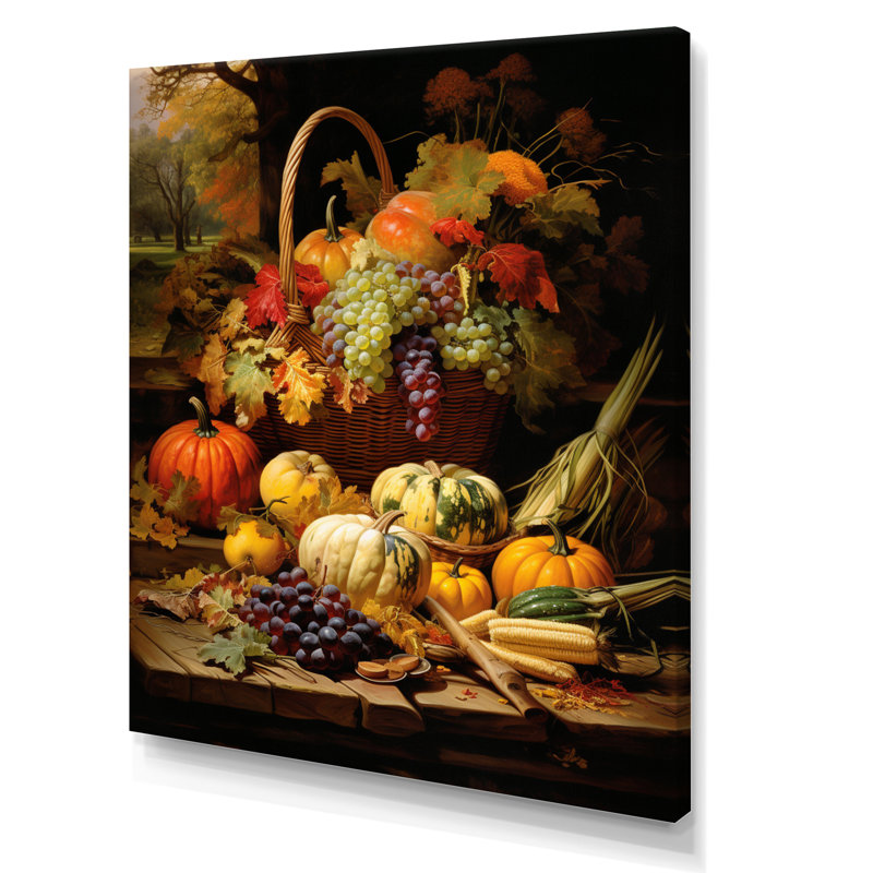 Binnett Food Autumn Harvest II, H 32 po x l 24 po x P 1 po, Toile tendue