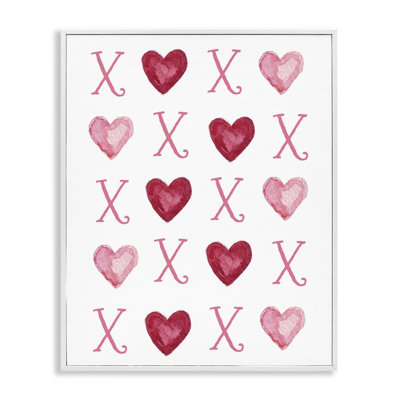 «Pink XOXO Hearts», estampe numérique encadrée par Elizabeth Tyndal