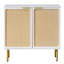 Armoire d'appoint en rotin 2 portes 31,5 po avec tablette intérieure fixe Bilal
