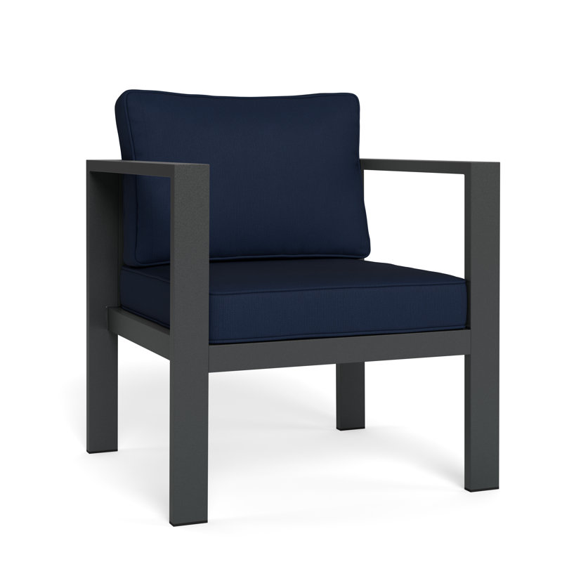 Lakeview Navy Cushioned Aluminum Outdoor Club Chair