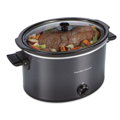 Hamilton Beach® Extra Large 10 Quart Slow Cooker with Full-Grip Folding Handles for Easy Carrying and Compact Storage