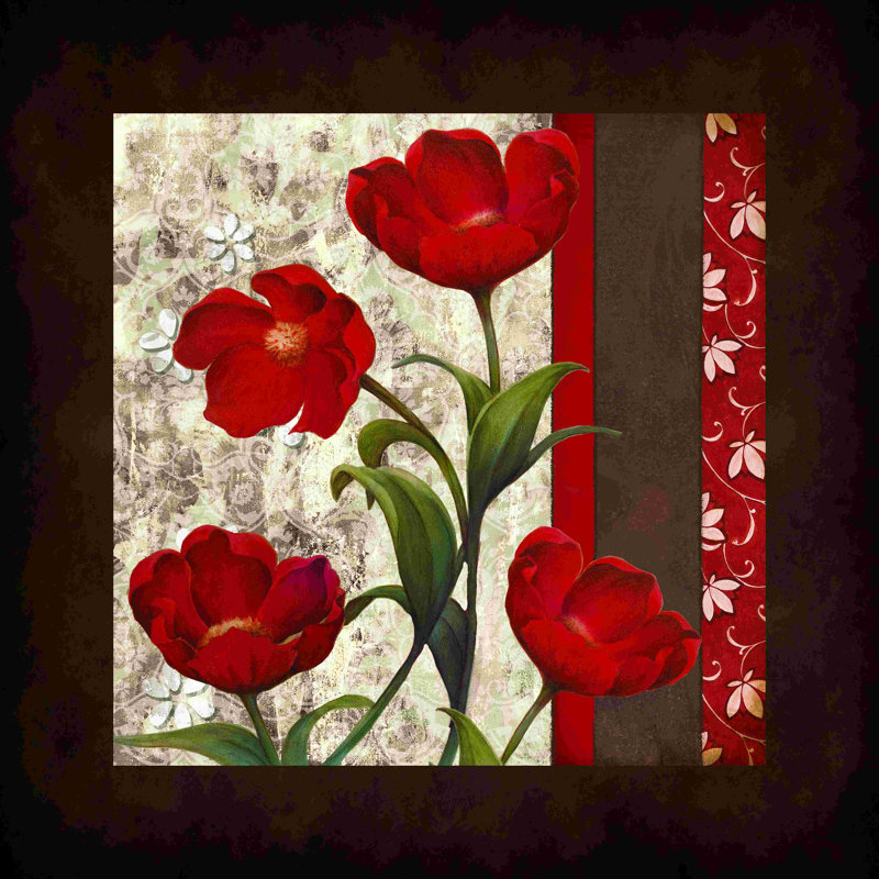 Très le temps très rouge - impression sur toile tendue, H 12 po x l 12 po