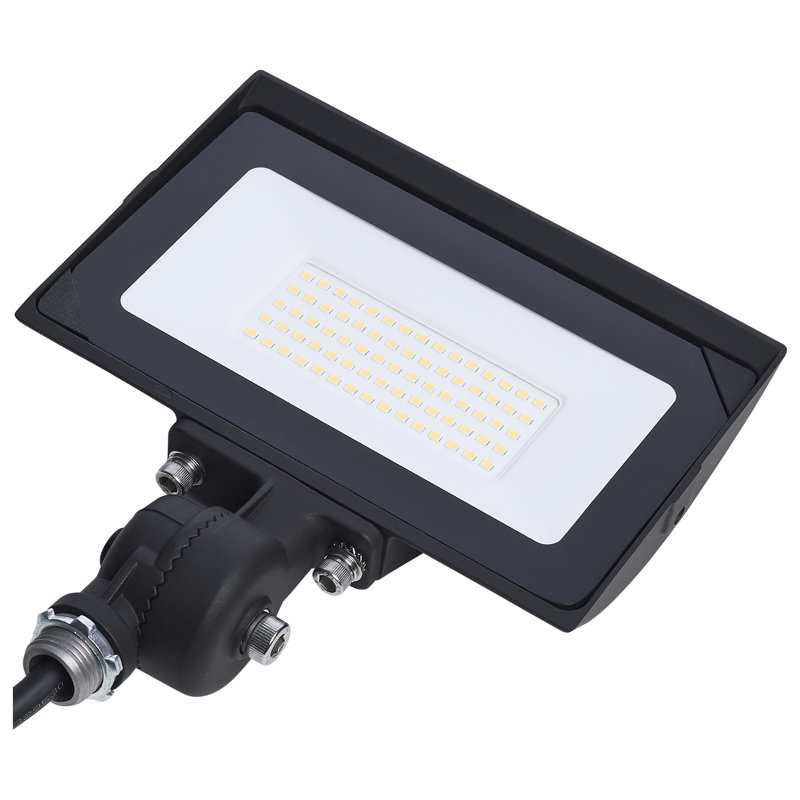 50 Watt LED DOB Tempered Glass Flood Light 4000K CCT Bronze Finish, 8.19" H x 7.15" W x 1.18" D