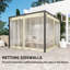 Outsunny 3 x 3 m Pergola with Retractable Roof and Netting, Khaki