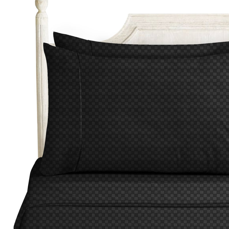 Microfiber Sheet Set, Full Sheet Set + Fitted Sheet + 2 Pillowcases, Black