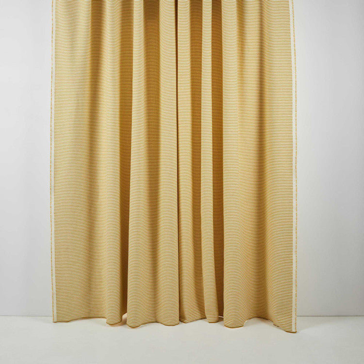 Donnie Cotton Room Darkening Curtain Single Panel, Natural/Yellow