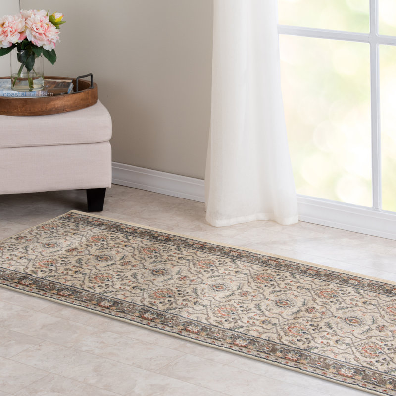 Coraline Alabaster and Brown Indoor Area Rug and Runner, 5'X7'7"