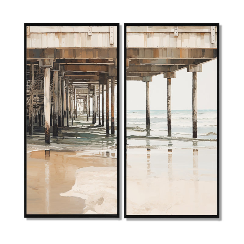 Minimalisme beige, Horizon I, art sur toile, H 20 po x l 24 po, Reproduction encadrée sans passe-partout, Noir