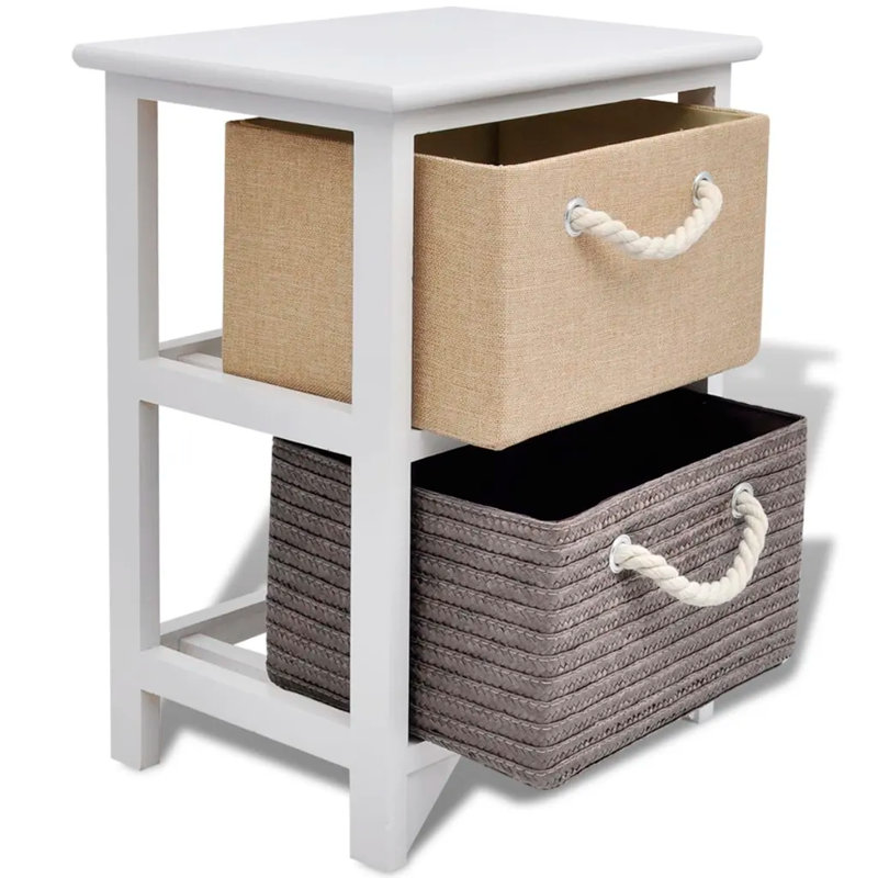 Emilio 2 Drawer Bedside Table, 1