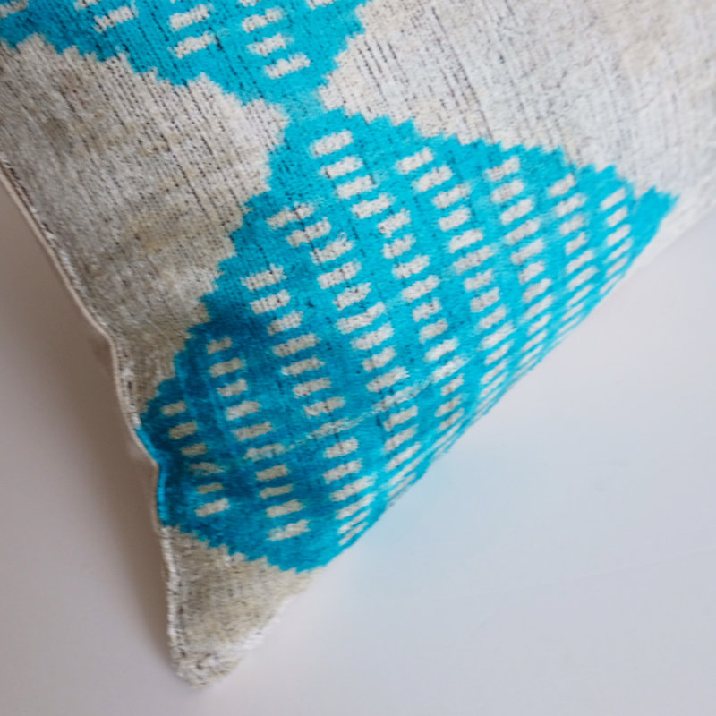 Frye Feather Throw Pillow, Ikat 4