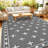 Reversible Waterproof Outdoor Rug 8*10ft– Modern Greyish White Geometric Edge Plastic Straw Mat – UV & Mark Resistant, Breathable, Easy Care – Greyish White-539024949-539024947