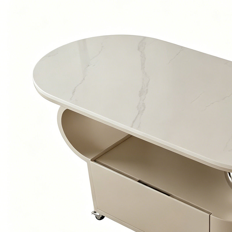 Table basse Modern Luxury, Ivoire ivoire, H 19,68 po x L 39,37 po x l 19,68 po