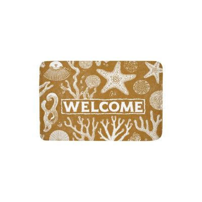 Ocean Elements Welcome Bath Rug For Bathroom, 16 X 24