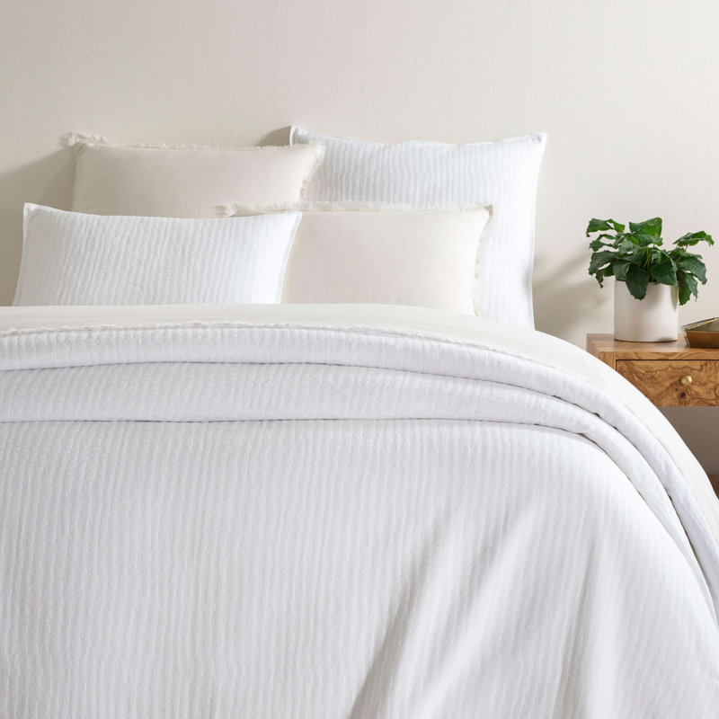 Gray Cotton Reversible King Bedspread