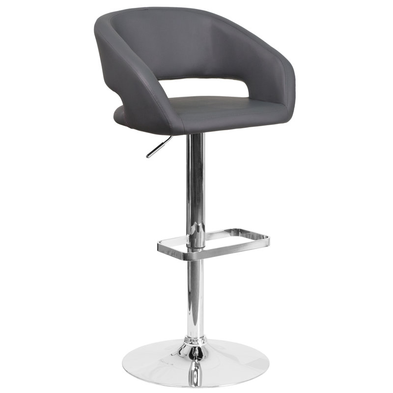 Tabouret de bar Amberlie, Chrome, gris, 1