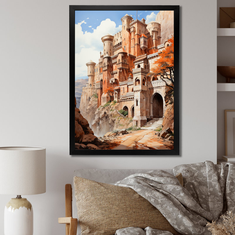 Impression sur toile Fortress Majestic Guardians, H 44 po x l 34 po x P 1,5 po, Cadre photo noir
