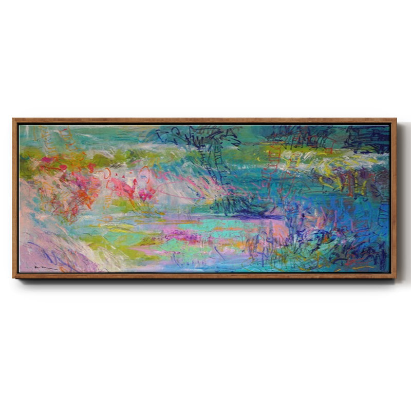Floating on a Dream- Framed Canvas, 8" H x 20" W x 1.5" D, Walnut