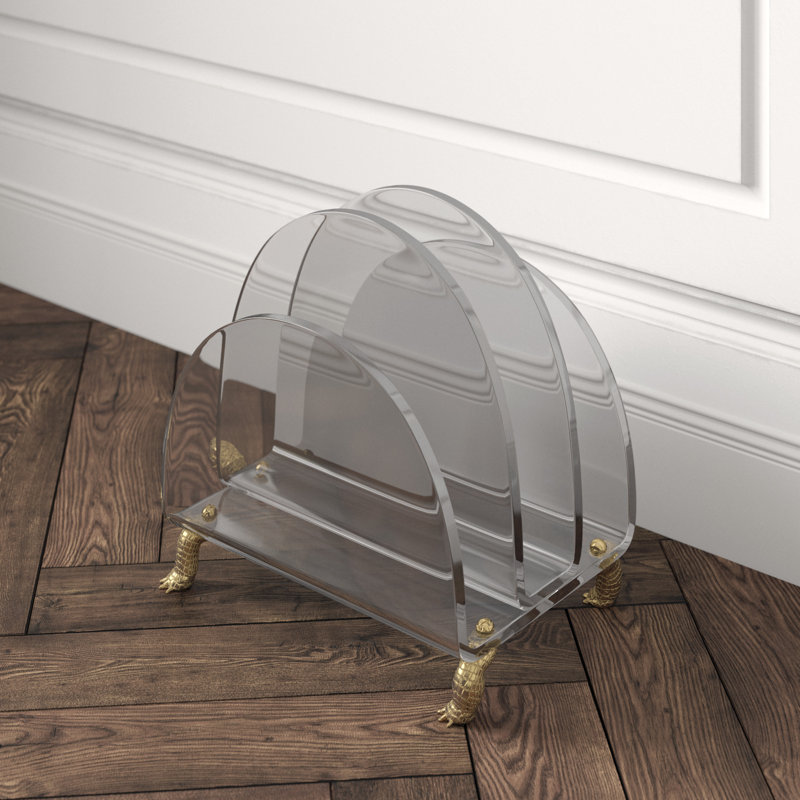 Tortoise Clear Acrylic Magazine Rack