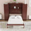 Wooden Murphy Bed with Shelves and Wardrobes-870822932-870822931