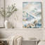 Toile sarcelle, montagnes en marbre avec oiseaux-525712670