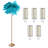 61'' LED Brass Feather Floor Lamp With Outlet-631651627