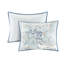 Très grand / très grand lit - Imprimé floral en coton, réversible, médaillon, motif inversé complémentaire, attaches de coin intérieures, housse de couette réversible lavable à la machine
