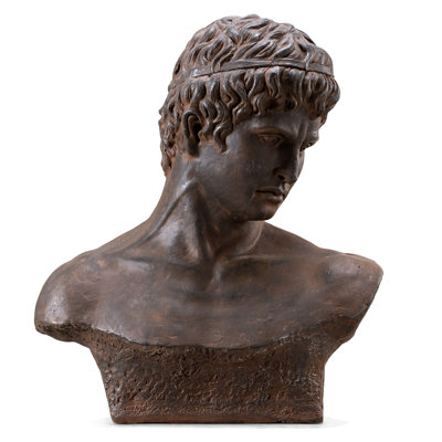 Vintage Greek Male Bust Garden Statue