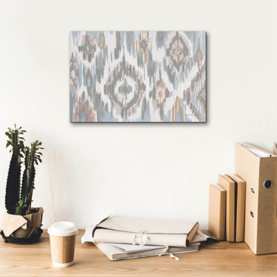 Epic Graffiti 'Ikat Jewel 1 Blush Grey'  by Farida Zaman Canvas Wall Art, 18" x 12"
