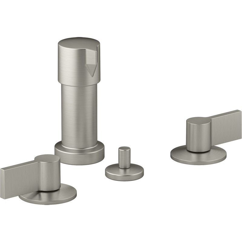 Components Widespread Bidet Faucet With Lever Handles, Vibrant Brushed Nickel